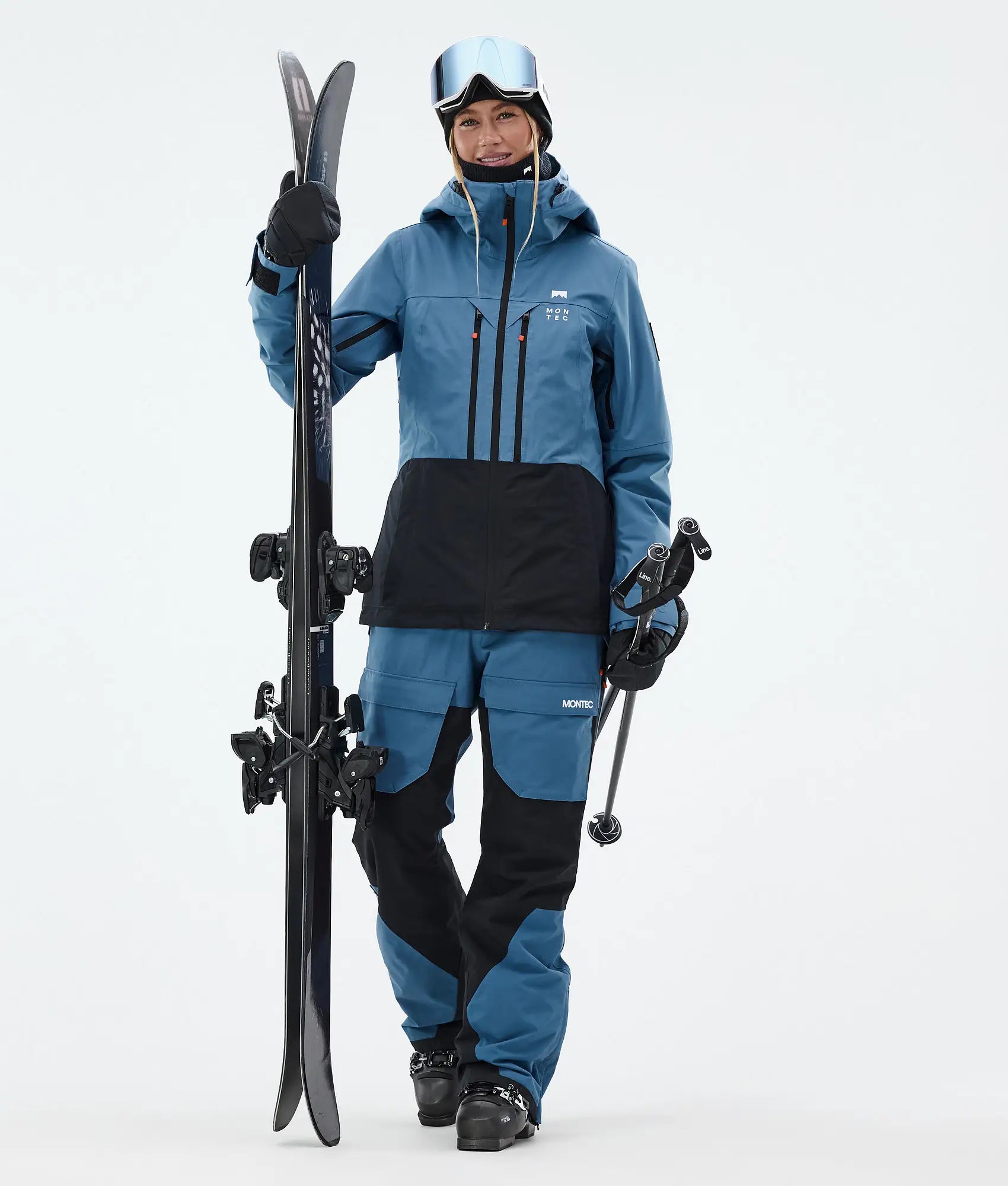 Cloud W Skijacke Damen Blue Steel/Black