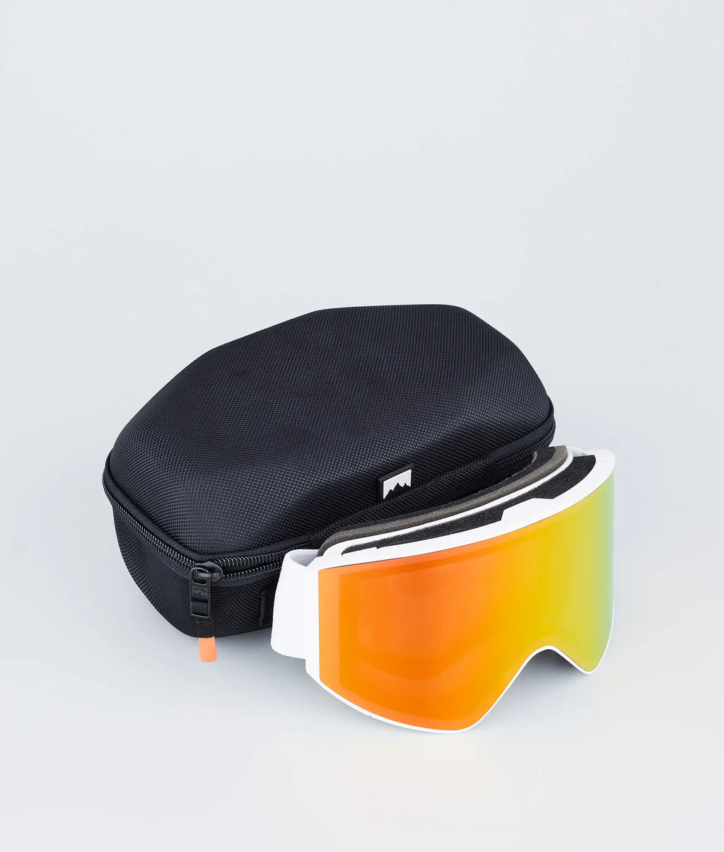 Kob Skibrille White W/White Ruby Red Mirror