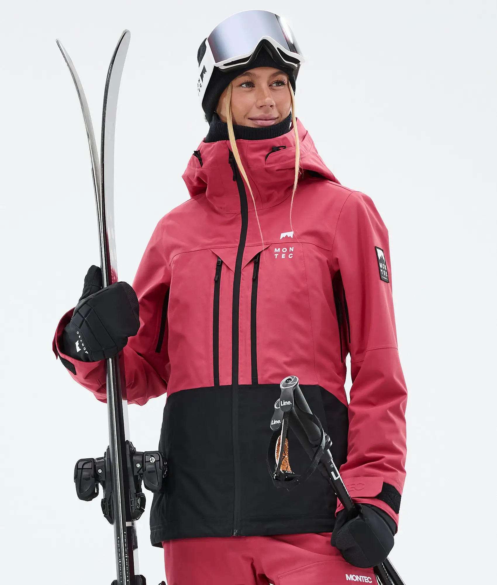 Cloud W Skijacke Damen Light Red/Black