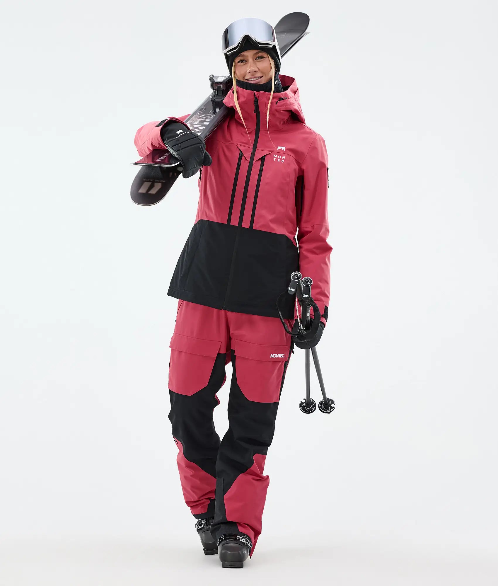 Cloud W Skijacke Damen Light Red/Black