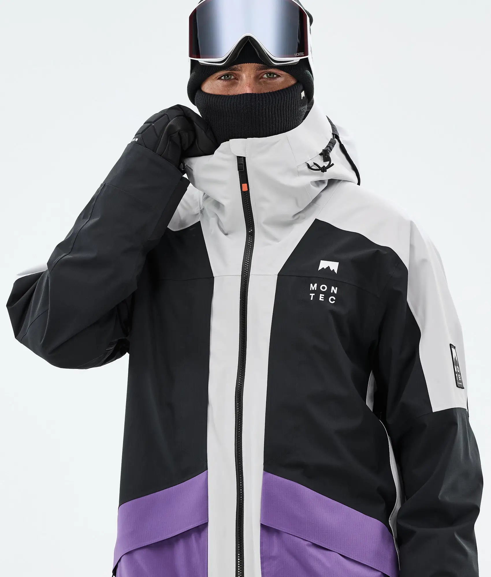 Sirius Skijacke Herren Light Grey/Black/Vivid Purple