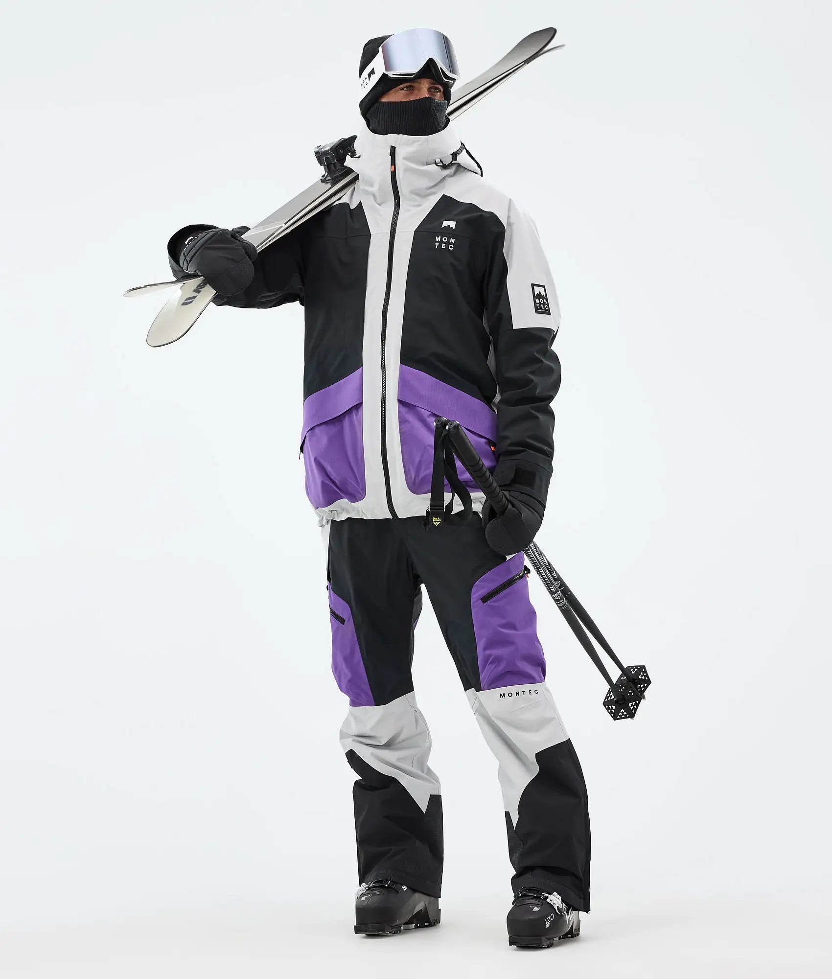Sirius Skijacke Herren Light Grey/Black/Vivid Purple