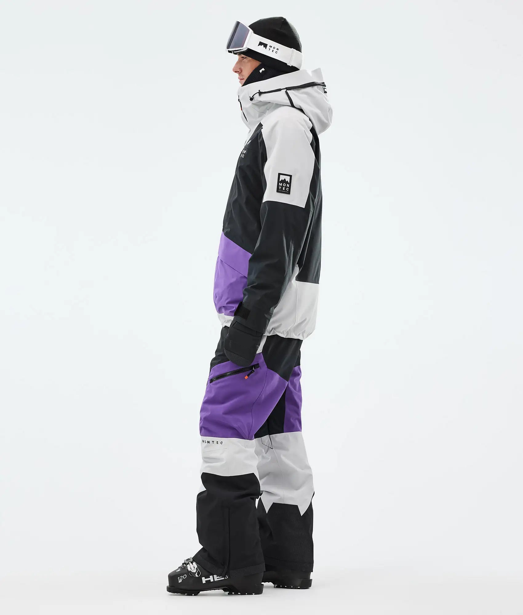 Sirius Skijacke Herren Light Grey/Black/Vivid Purple