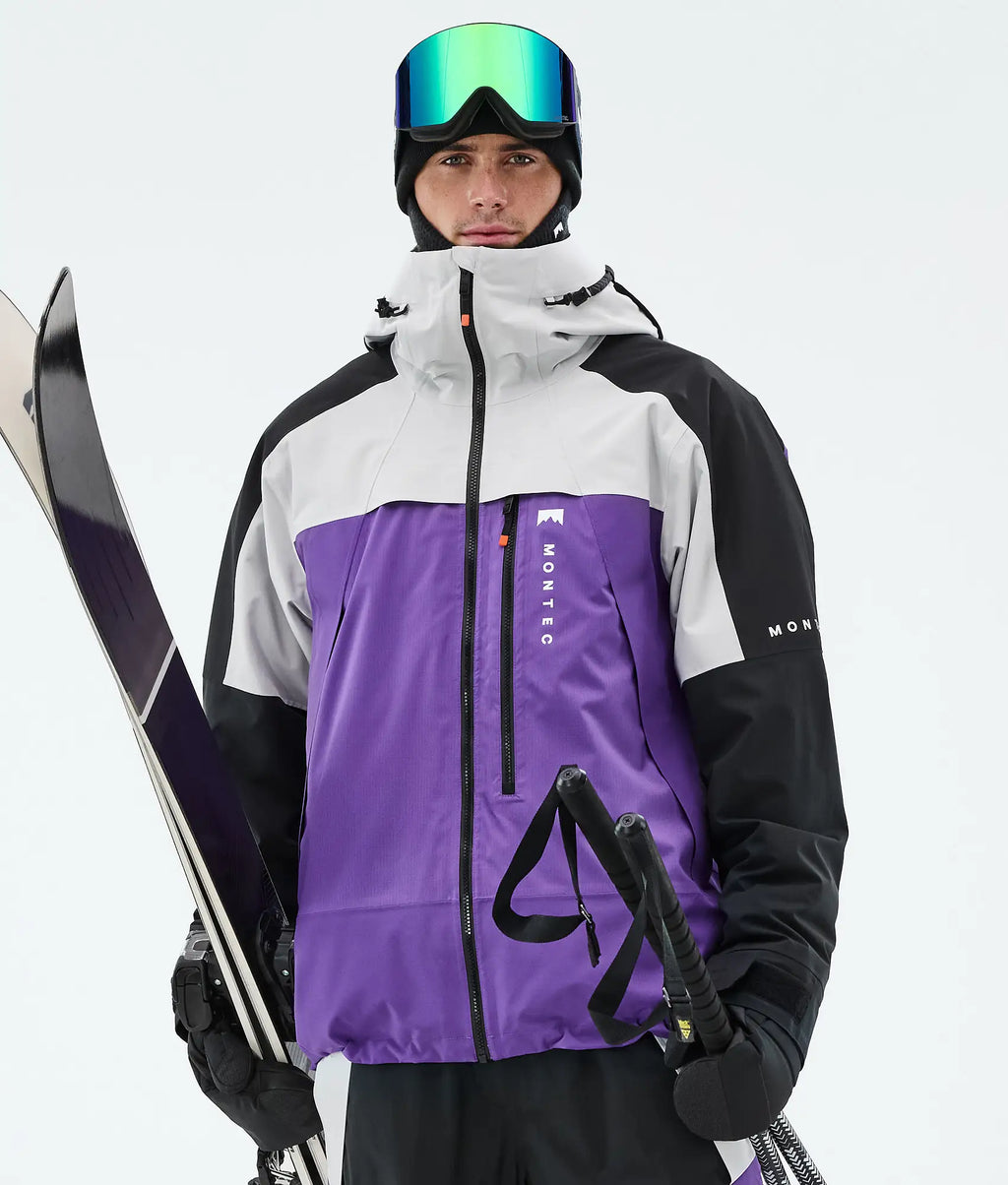 Truston Skijacke Herren Light Grey/Black/Vivid Purple