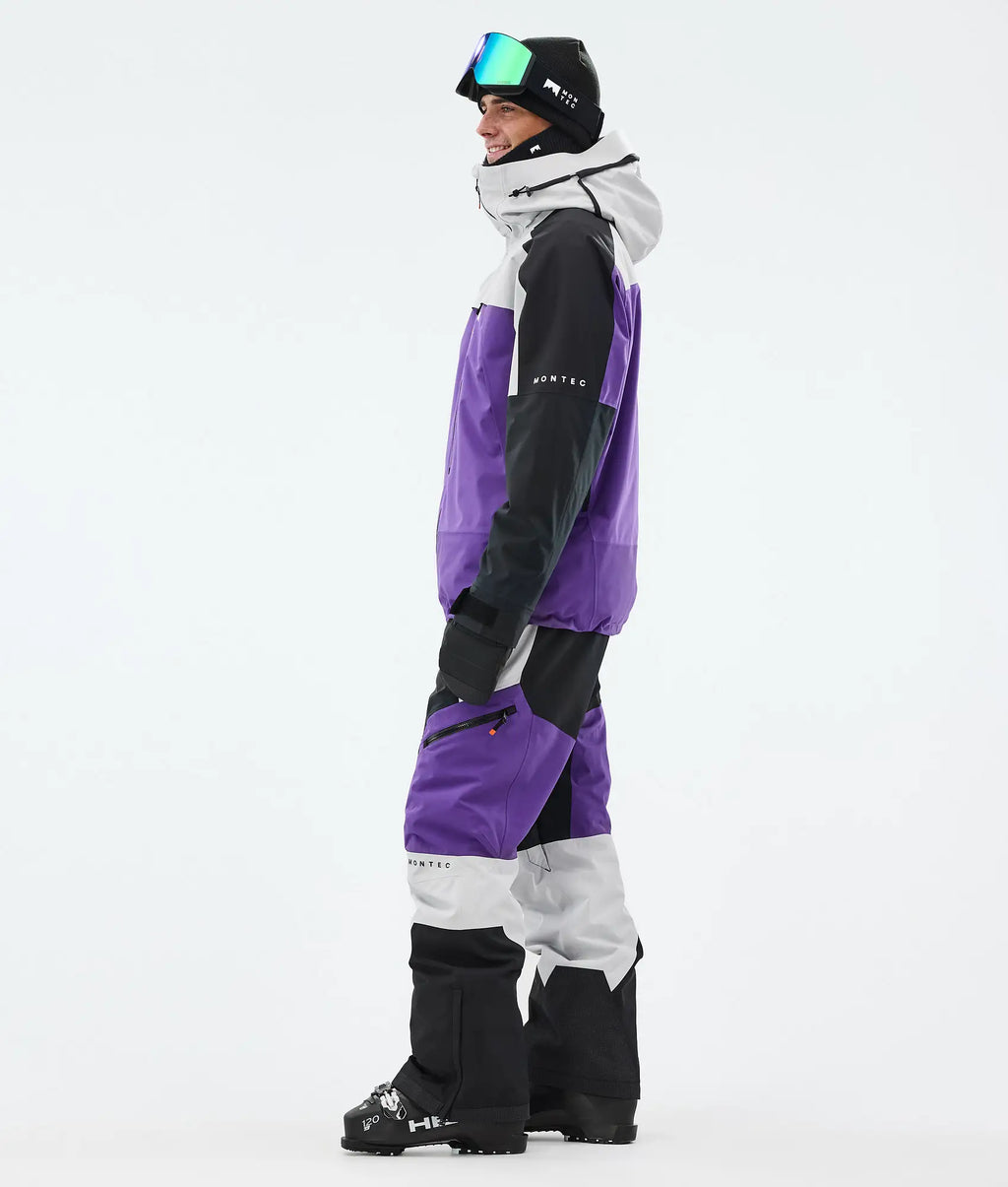Truston Skijacke Herren Light Grey/Black/Vivid Purple