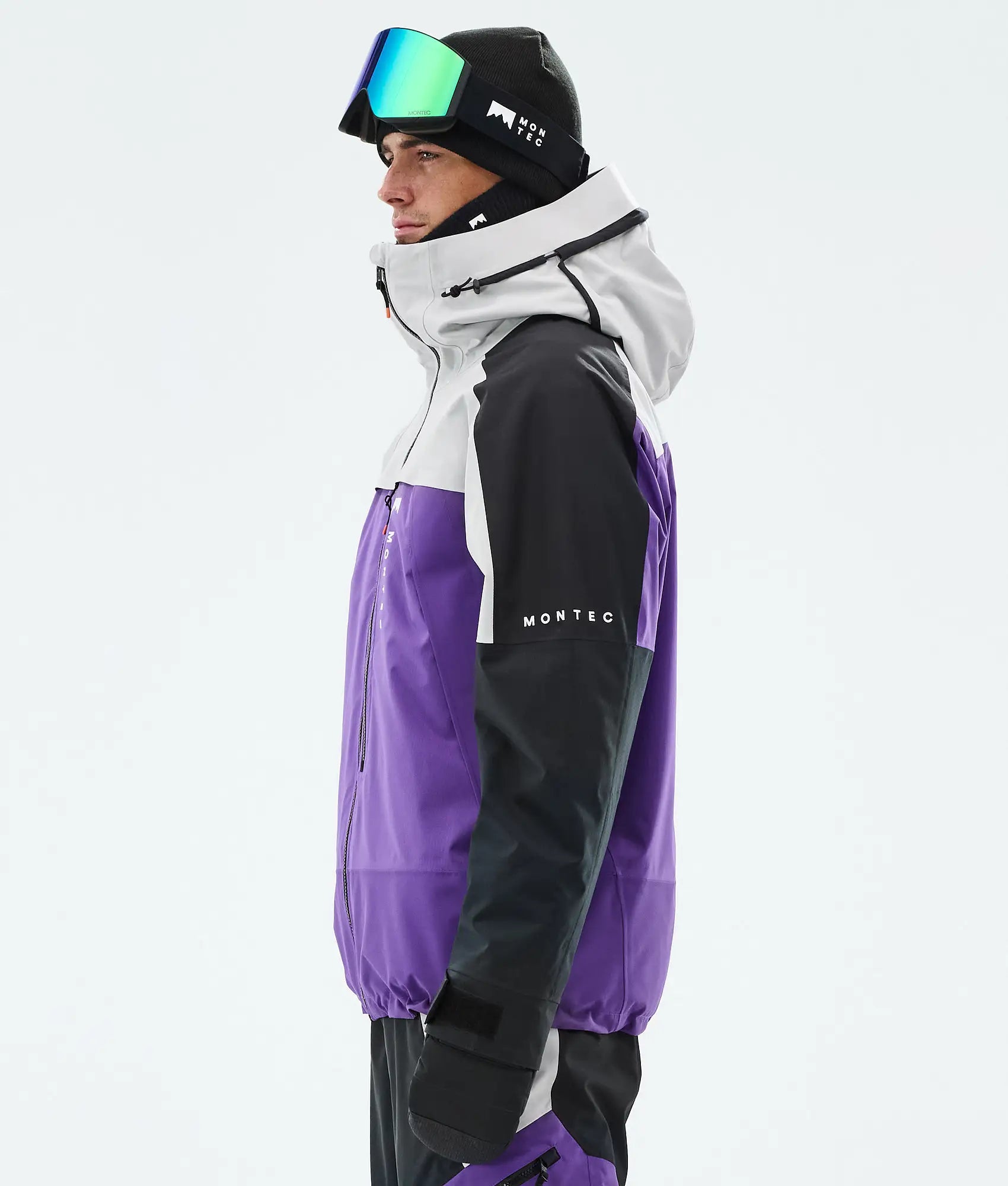 Truston Skijacke Herren Light Grey/Black/Vivid Purple