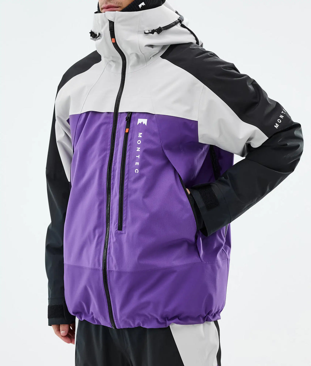 Truston Skijacke Herren Light Grey/Black/Vivid Purple