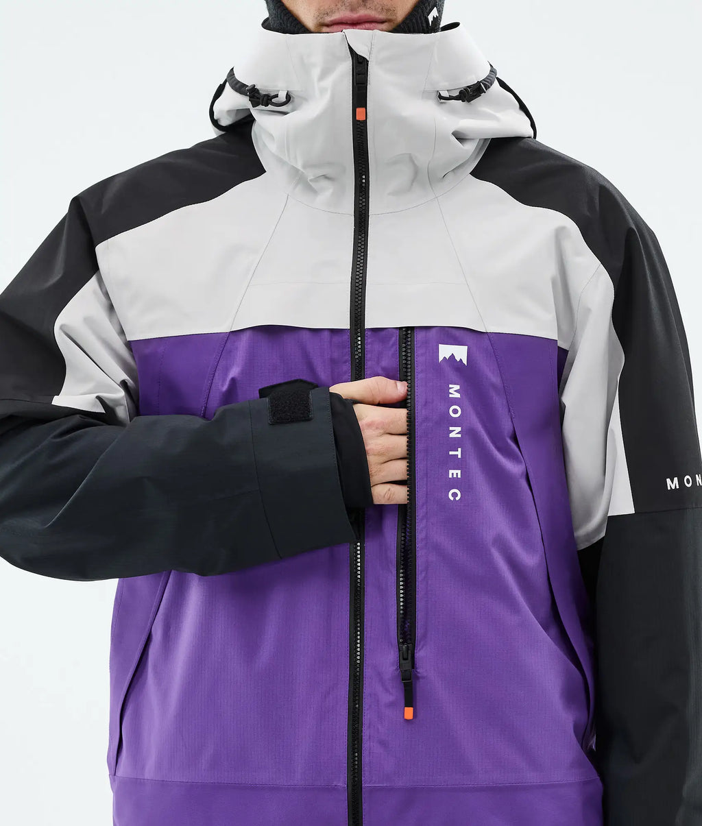 Truston Skijacke Herren Light Grey/Black/Vivid Purple