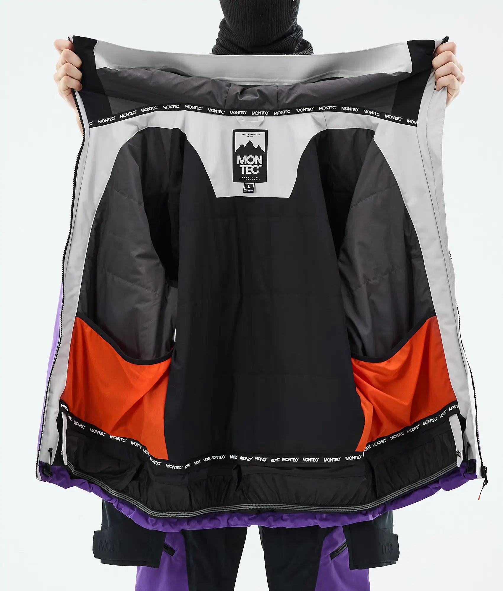 Truston Skijacke Herren Light Grey/Black/Vivid Purple