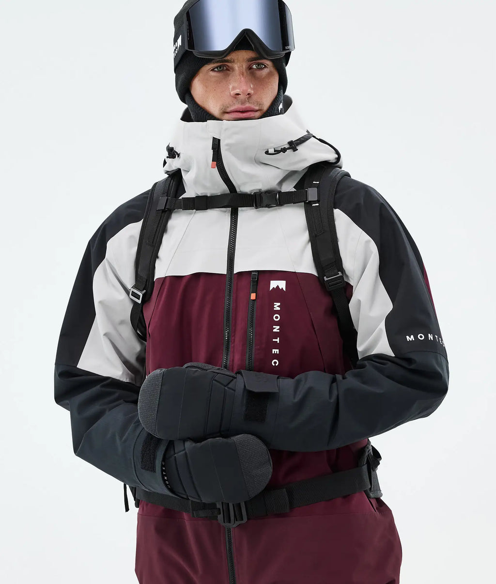 Truston Skijacke Herren Light Grey/Black/Burgundy