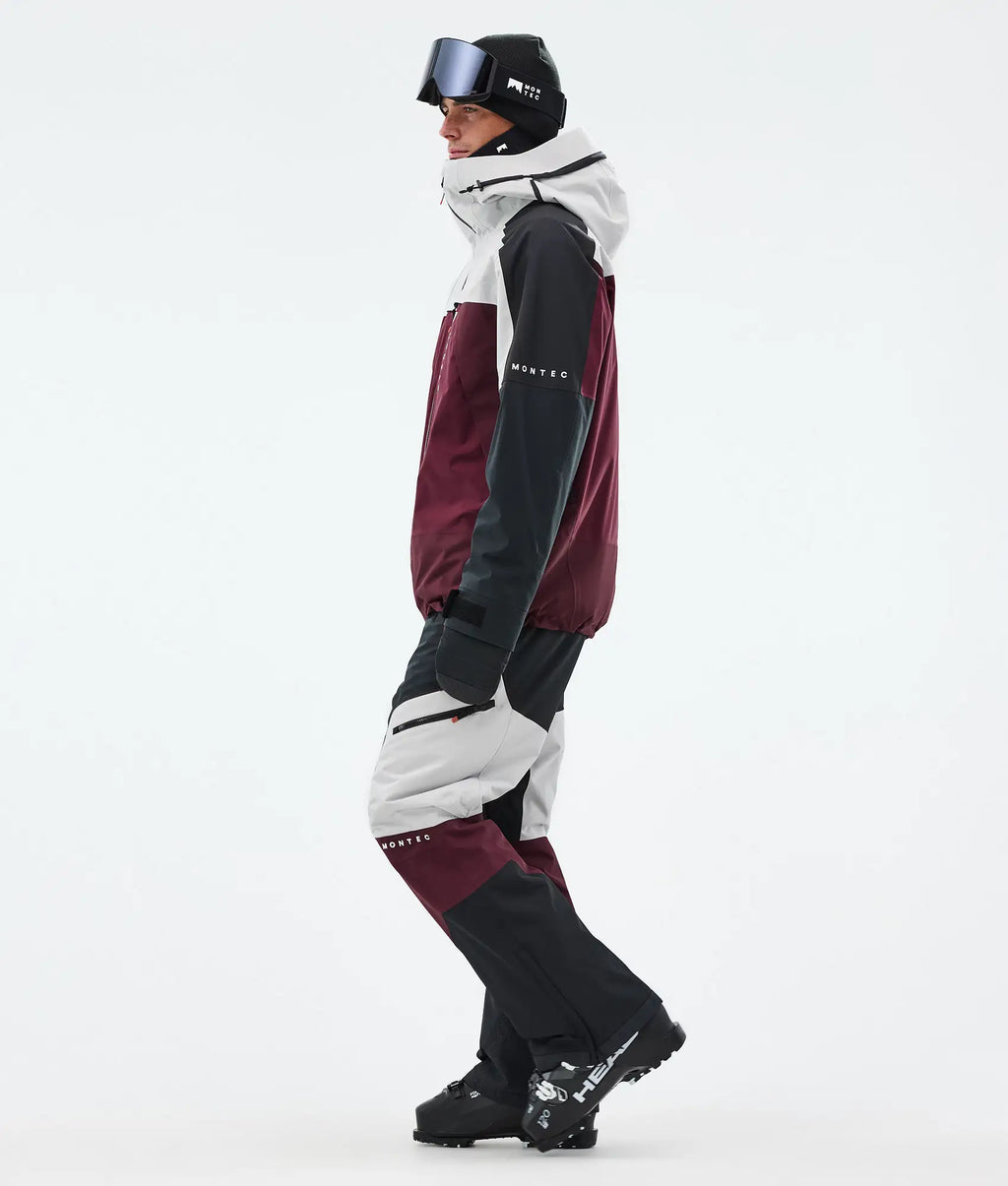 Truston Skijacke Herren Light Grey/Black/Burgundy