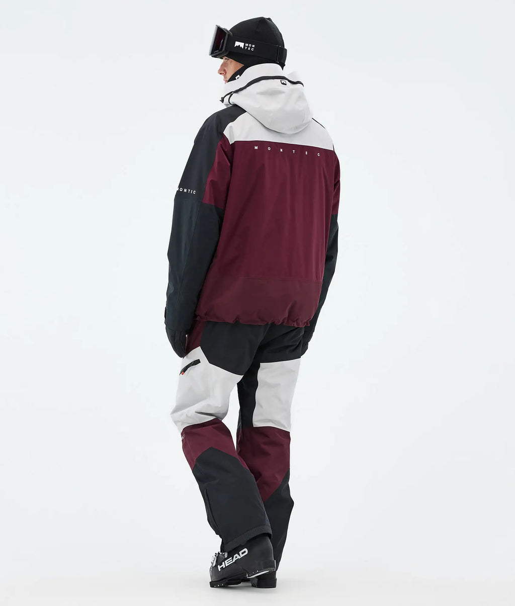 Truston Skijacke Herren Light Grey/Black/Burgundy