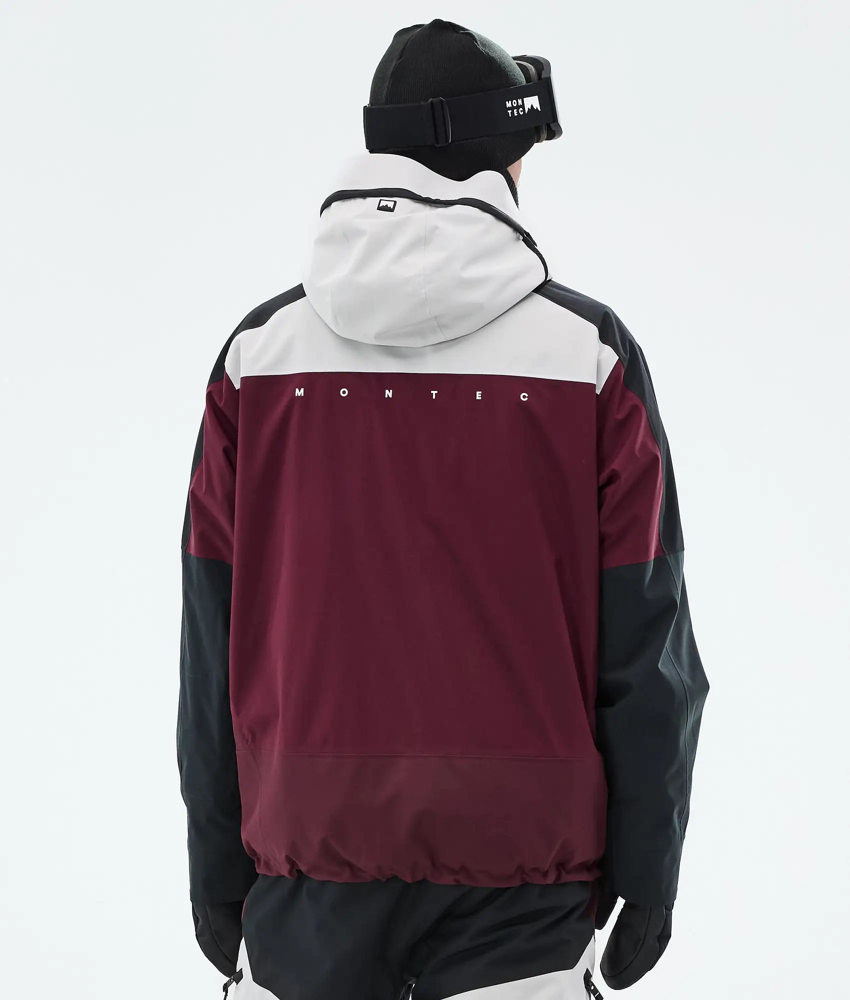 Truston Skijacke Herren Light Grey/Black/Burgundy