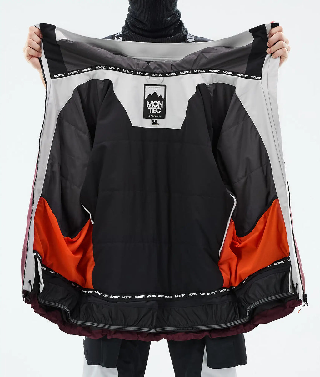 Truston Skijacke Herren Light Grey/Black/Burgundy