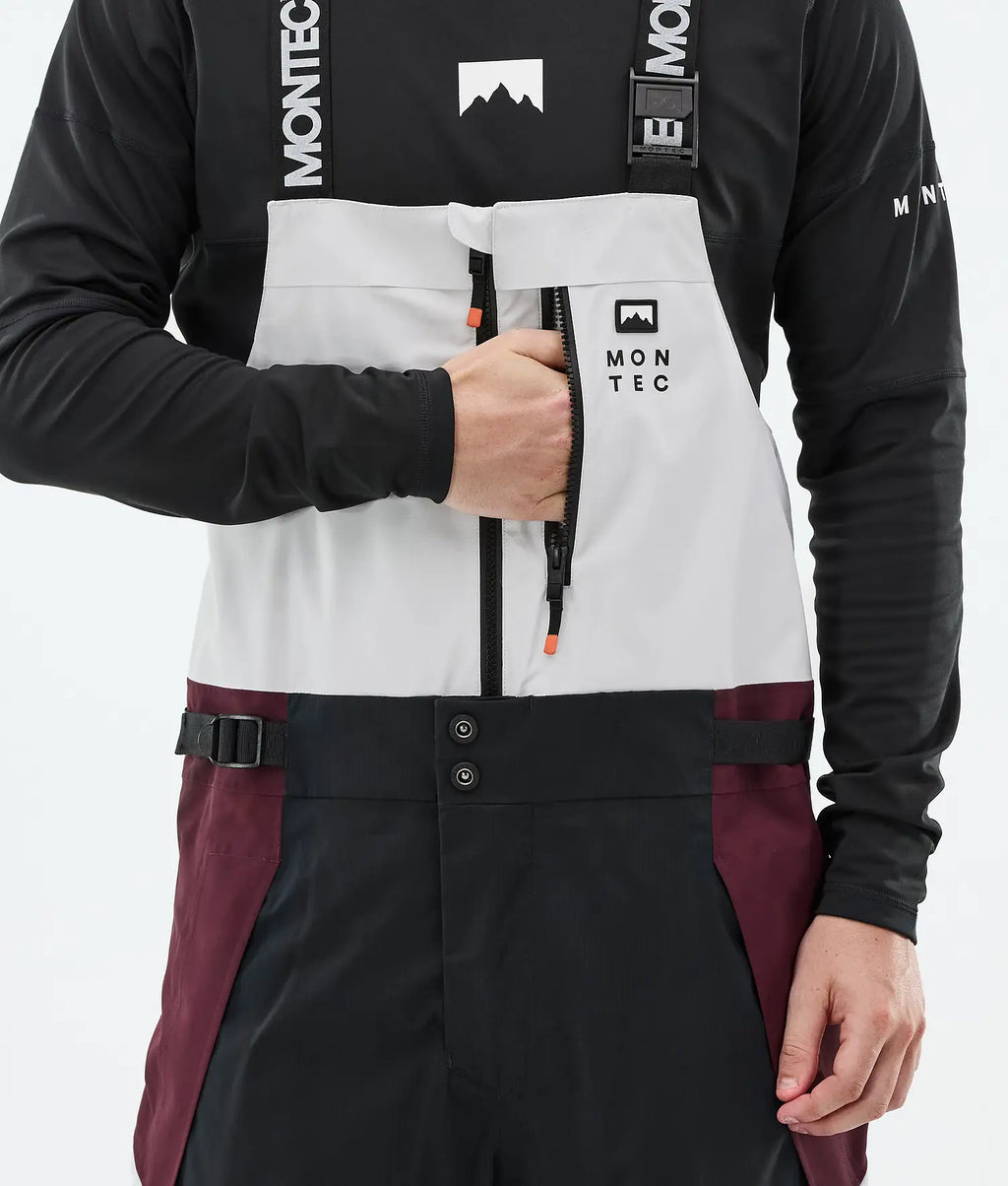 Dozer Ski Pants Men Light Grey/Black/Burgundy