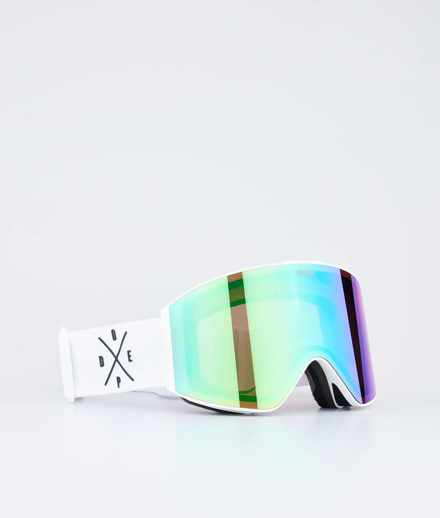 Light - Skibrille White/Green Mirror