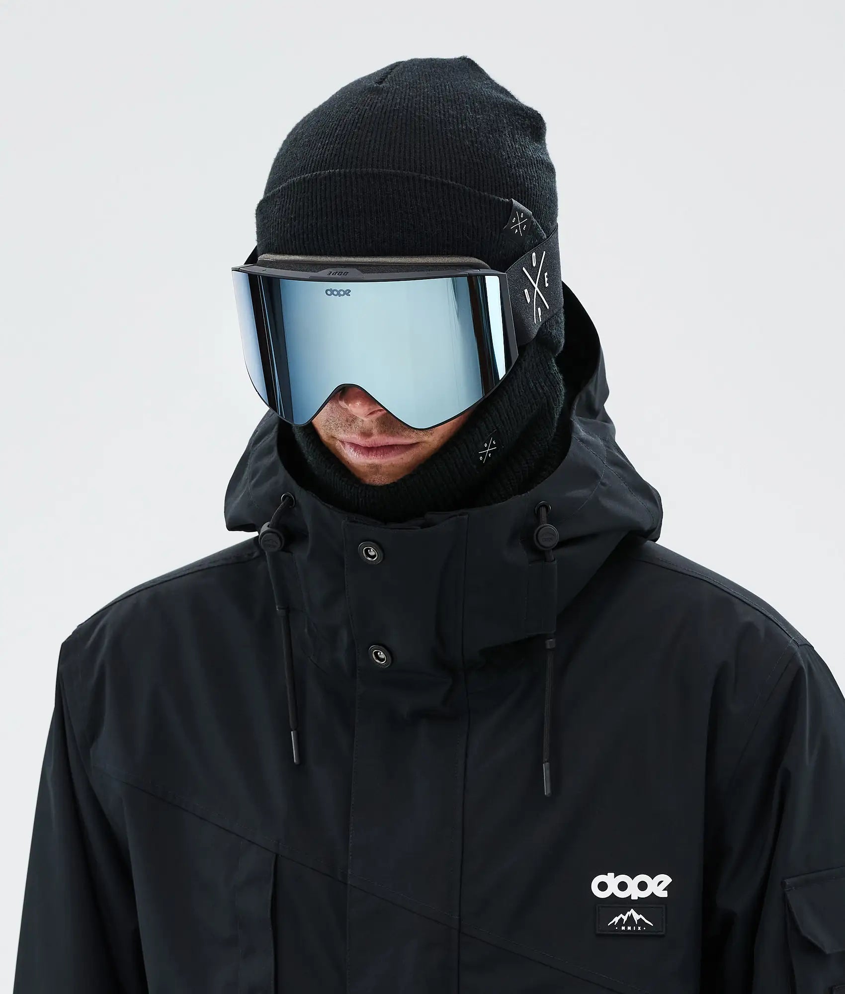 Light - Skibrille Black/Blue Mirror