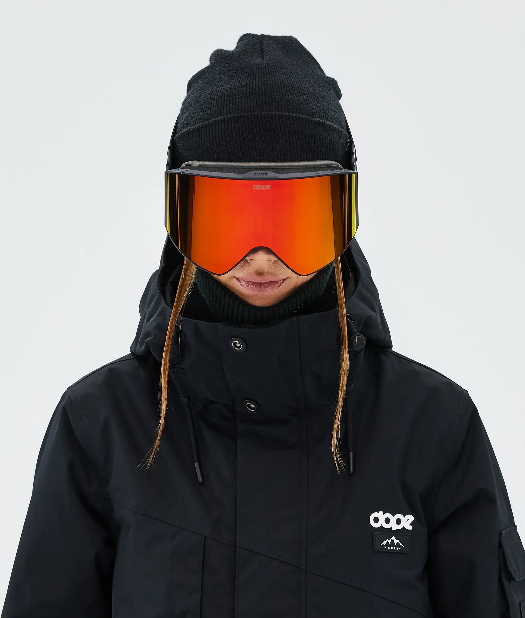Light - Skibrille Black/Red Mirror