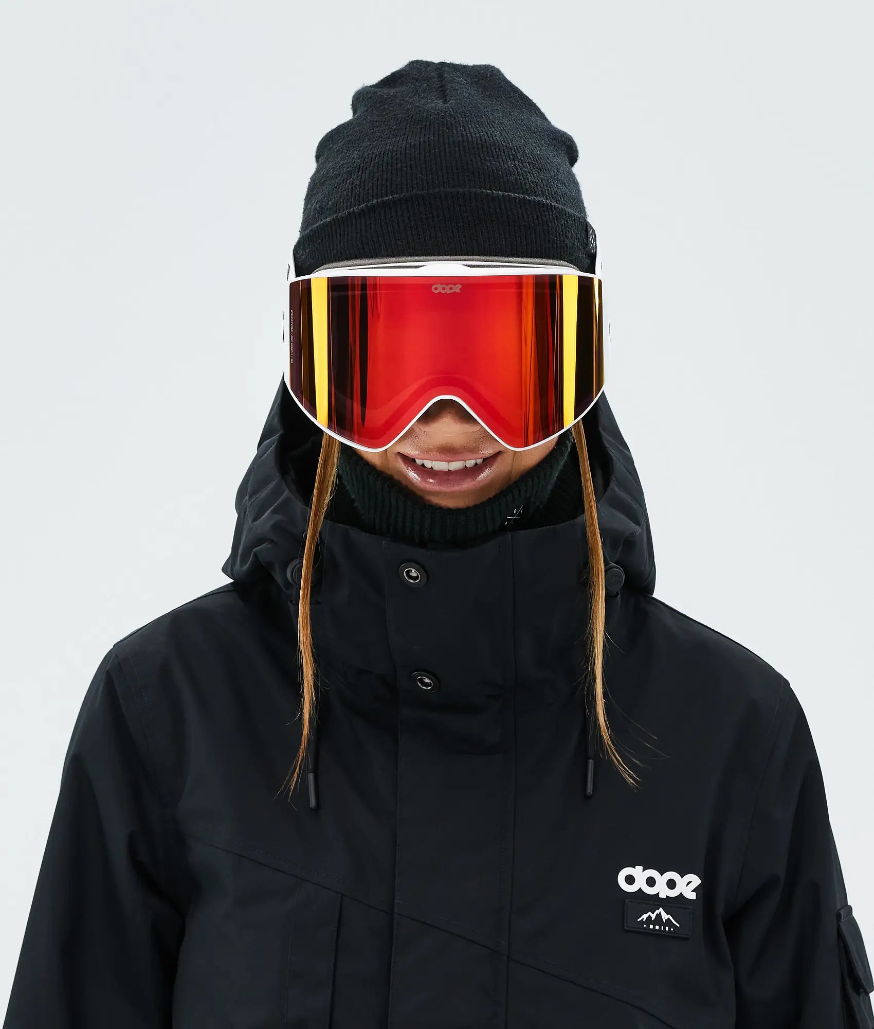 Light - Skibrille White/Red Mirror