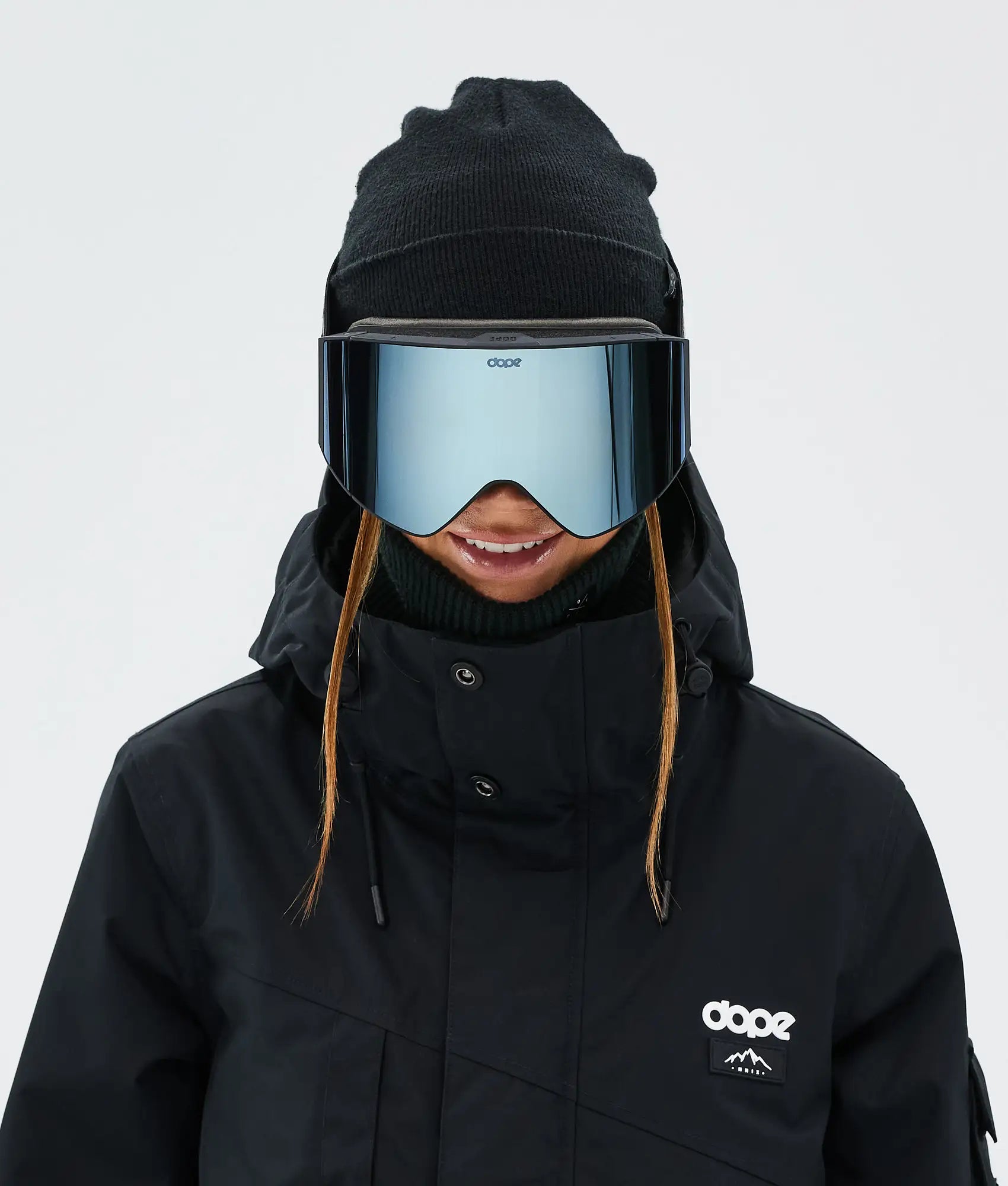 Light - Skibrille Black/Blue Mirror